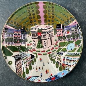 ANTHROPOLOGIE Christmas in the City Noel A Paris 8 inch holiday plate NEW in box